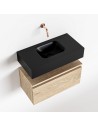 ANDOR Komplet badmiljø centreret håndvask B60 cm MDF - Vasket eg/Sort