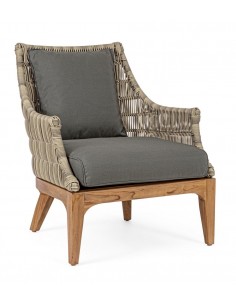 Lounge havestol i teaktræ,...