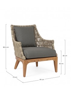 Lounge havestol i teaktræ,... 2