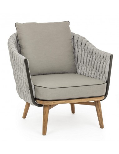 Lounge havestol i teaktræ, hilon og...