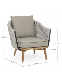 Lounge havestol i teaktræ,... 2