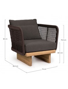 Lounge havestol i teaktræ,... 2