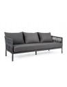 Loungesofa i aluminium, tetoron og olefin B200 cm - Charcoal/Grå