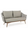 Loungesofa i teaktræ, hilon og akryl B172 cm - Teak/Grå
