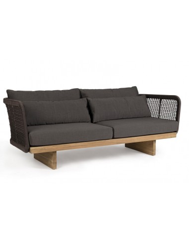 Loungesofa i teaktræ, aluminium, reb...