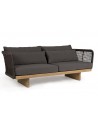 Loungesofa i teaktræ, aluminium, reb og akryl B197 cm - Mørkebrun/Teak