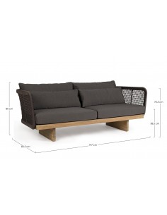 Loungesofa i teaktræ,... 2