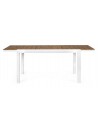 Havebord med udtræk i aluminium og komposit 140 - 200 x 90 cm - Hvid/Teak