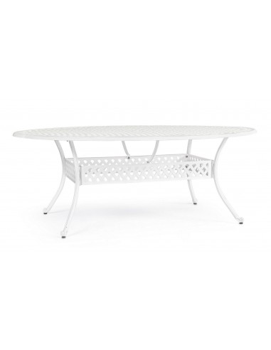 Havebord i aluminium 201 x 148 cm - Hvid