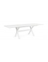 Havebord med udtræk i aluminium 180 - 240 x 100 cm - Hvid