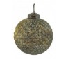Julekugle Ø7 cm Glas - Oxideret grå
