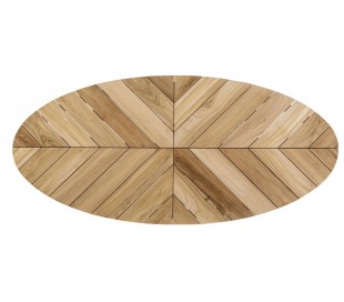 Havebord med udtræk i genanvendt teaktræ 200 - 300 x 100 cm - Hvid/Rustik natur 2