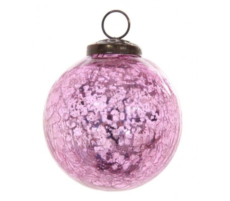 Julekugle Ø7 cm Glas - Antik pink