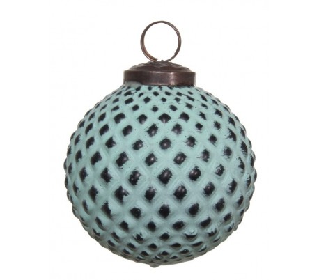 Julekugle Ø7,5 cm Glas - Antik grøn