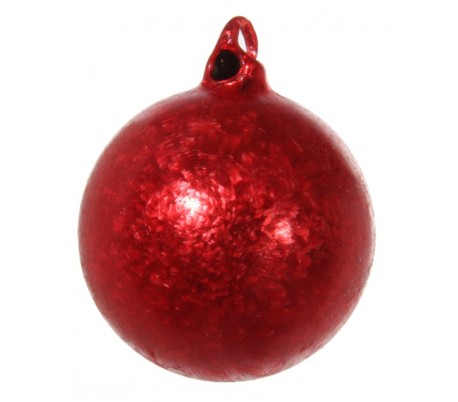 Julekugle Ø6 cm Glas - Frostet rød (2)