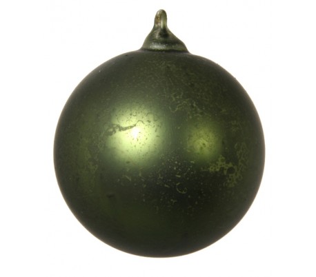 Julekugle Ø6 cm Glas - Frostet grøn (1)