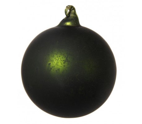 Julekugle Ø6 cm Glas - Frostet grøn (2)