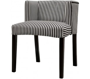 Lænestol i polyester og træ B86 cm - Sort/Sort