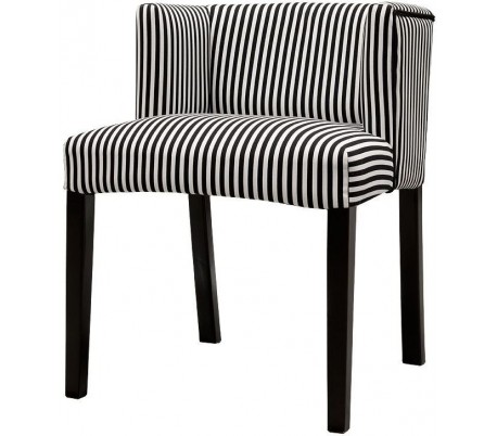 Lænestol i polyester og træ B86 cm - Sort/Sort