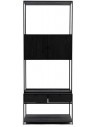 The Bobby reolvæg i stål og egetræ H200 x B80 cm - Sort