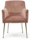 The Smith spisebordsstol i velour og jern H84 cm - Antik guld/Rosa