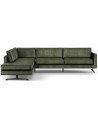 Camille venstrevendt hjørnesofa i velour 311 x 235 cm - Sort/Grøn