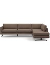 Camille højrevendt hjørnesofa i genanvendt polyester 311 x 235 cm - Sort/Brun