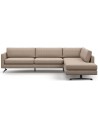 Camille højrevendt hjørnesofa i genanvendt polyester 311 x 235 cm - Sort/Leverbrun