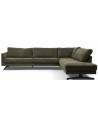 Camille højrevendt hjørnesofa i polyester 311 x 235 cm - Sort/Grøn