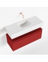 ANDOR Komplet badmiljø centreret håndvask B80 cm MDF - Rød/Talkum