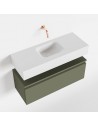 ANDOR Komplet badmiljø centreret håndvask B80 cm MDF - Armygrøn/Talkum