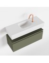 ANDOR Komplet badmiljø centreret håndvask B80 cm MDF - Armygrøn/Talkum