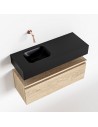 ANDOR Komplet badmiljø venstrevendt håndvask B80 cm MDF - Vasket eg/Sort