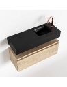 ANDOR Komplet badmiljø højrevendt håndvask B80 cm MDF - Vasket eg/Sort