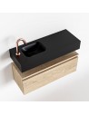ANDOR Komplet badmiljø venstrevendt håndvask B80 cm MDF - Vasket eg/Sort