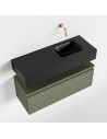 ANDOR Komplet badmiljø højrevendt håndvask B80 cm MDF - Armygrøn/Sort