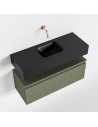 ANDOR Komplet badmiljø centreret håndvask B80 cm MDF - Armygrøn/Sort