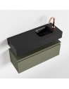 ANDOR Komplet badmiljø højrevendt håndvask B80 cm MDF - Armygrøn/Sort
