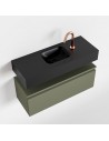 ANDOR Komplet badmiljø centreret håndvask B80 cm MDF - Armygrøn/Sort