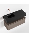ANDOR Komplet badmiljø venstrevendt håndvask B80 cm MDF - Røg/Sort