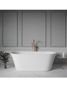 SORANO fritstående badekar 180 x 82 cm solid surface - Satineret mat hvid