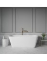 MILANO fritstående badekar 169 x 74 cm solid surface - Satineret mat hvid
