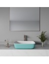 MORETTI bordmonteret håndvask 54 x 38 cm solid surface - Turkis/Satineret mat hvid