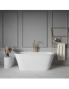 SORRENTO fritstående badekar 164,5 x 68 cm solid surface - Skinnende hvid