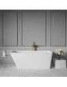 ROMANO fritstående badekar 160 x 70 cm solid surface - Skinnende hvid