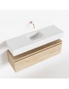 ANDOR Komplet badmiljø centreret håndvask B100 cm MDF - Vasket eg/Talkum