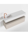 ANDOR Komplet badmiljø venstrevendt håndvask B100 cm MDF - Linned/Talkum