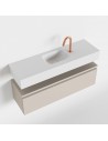 ANDOR Komplet badmiljø centreret håndvask B100 cm MDF - Linned/Talkum