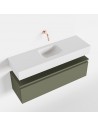 ANDOR Komplet badmiljø centreret håndvask B100 cm MDF - Armygrøn/Talkum