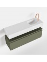 ANDOR Komplet badmiljø højrevendt håndvask B100 cm MDF - Armygrøn/Talkum